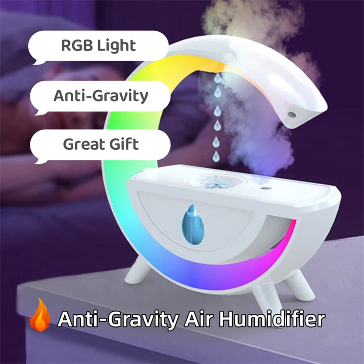 RGB-Nachtlicht-Wassertropfen-Sprüher Anti-Schwerkraft-Luftbefeuchter 350ml Kreativer Home-Office-Nebelhersteller-Diffusor Weihnachtsgeschenk